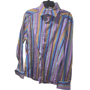 Robert Graham Mens  Button Up Dress Shirt Size L Knowledge Wisdom Truth